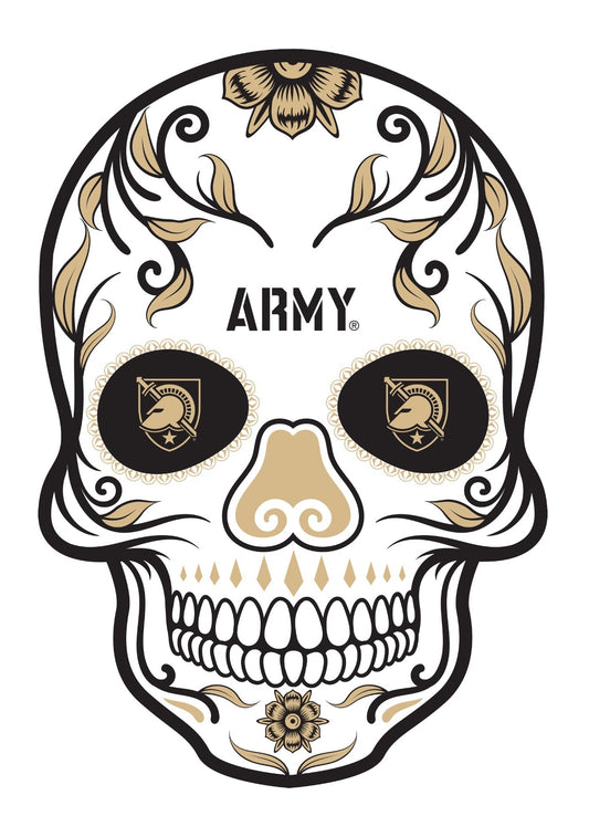 Army Black Knights Day Of The Dead Sugar Skull Vinyl Sticker Decal Laptop Yeti Car Truck Window