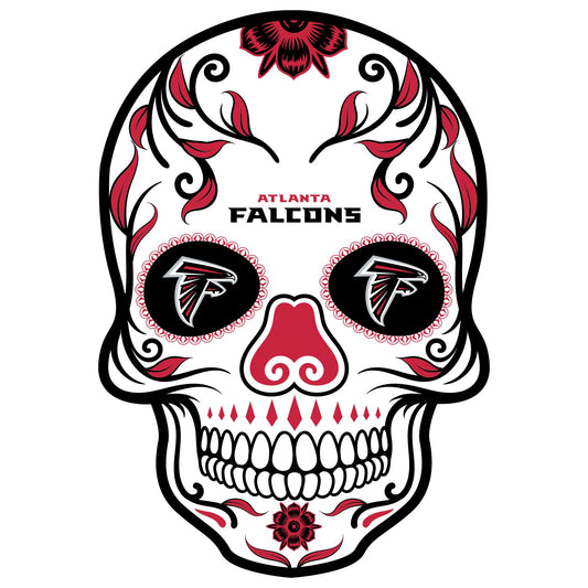Atlanta Falcons Day Of The Dead Sugar Skull Vinyl Sticker Decal Laptop Yeti Car Truck Window