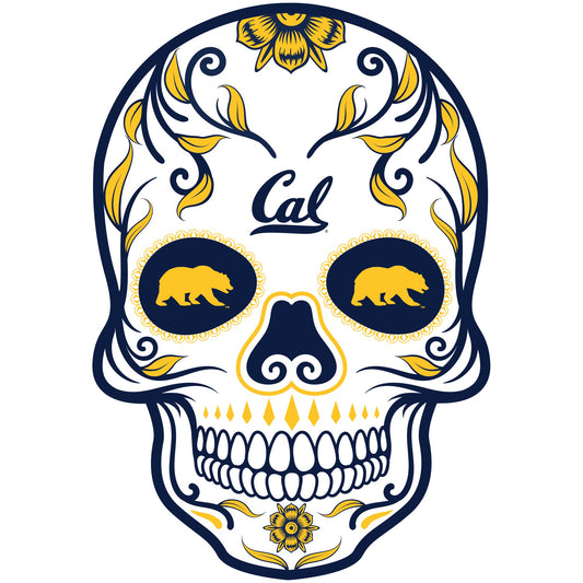 California Golden Bears Day Of The Dead Sugar Skull Vinyl Sticker Decal Laptop Yeti Car Truck Window