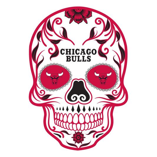Chicago Bulls Day Of The Dead Sugar Skull Vinyl Sticker Decal Laptop Yeti Car Truck Window