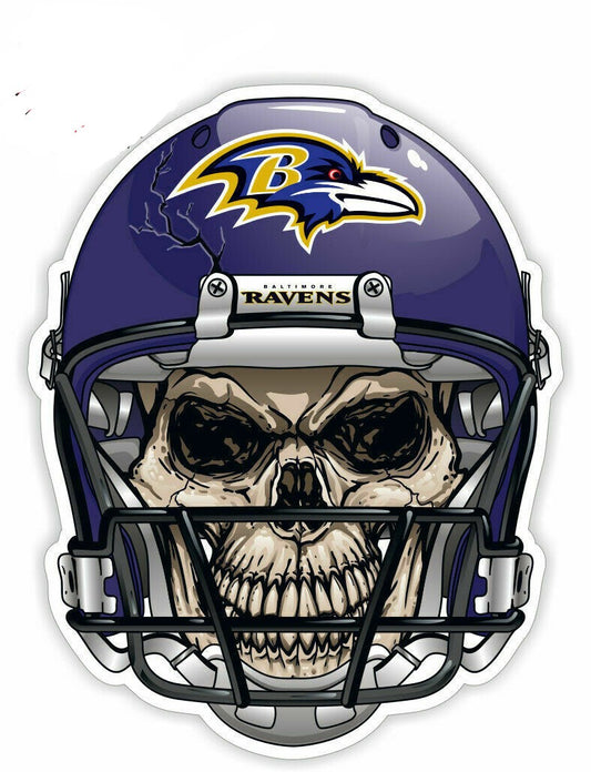 Baltimore Ravens Full Color Skull Vinyl Sticker Decal Laptop Yeti Car Truck Window