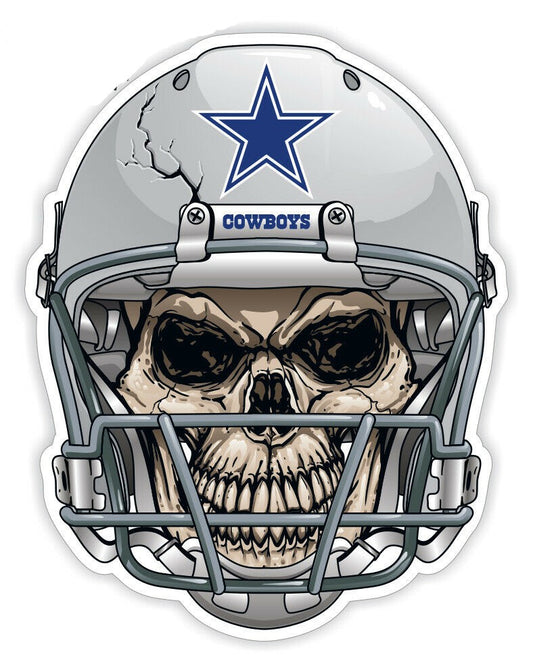 Dallas Cowboys Full Color Skull Vinyl Sticker Decal Laptop Yeti Car Truck Window
