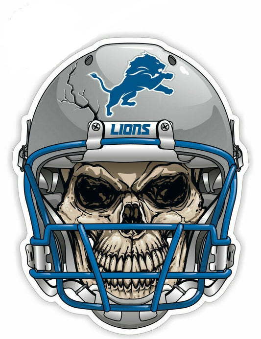 Detroit Lions Full Color Skull Vinyl Sticker Decal Laptop Yeti Car Truck Window (Copy) (Copy)