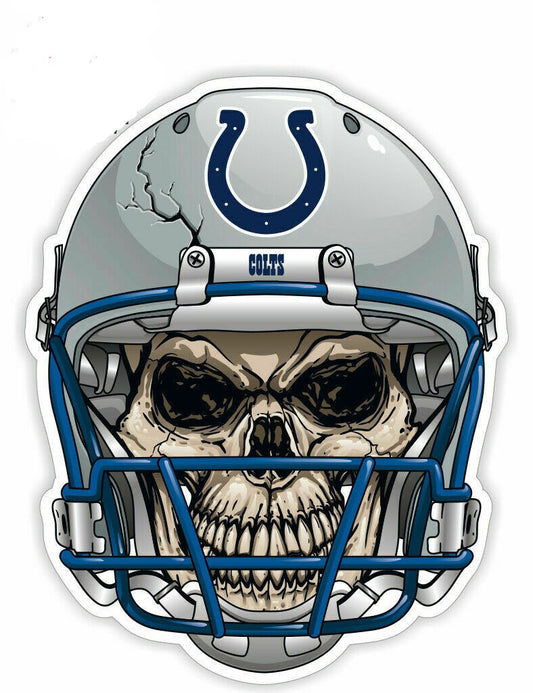 Indianapolis Colts Full Color Skull Vinyl Sticker Decal Laptop Yeti Car Truck Window
