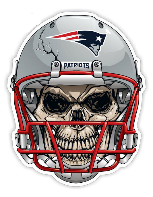 New England Patriots Full Color Skull Vinyl Sticker Decal Laptop Yeti Car Truck Window
