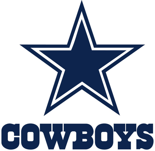 Dallas Cowboys Under Star Full Color Logo Vinyl Sticker Decal Laptop Yeti Car Truck Window