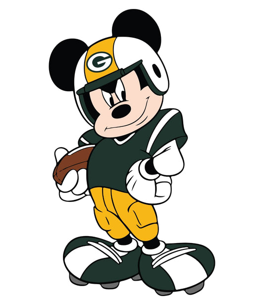 Green Bay Packers 4 Inch Mickey Mouse Vinyl Sticker Decal Laptop Yeti Car Truck Window